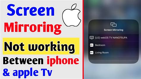 Screen Mirroring Not Working Between Iphone Apple Tv Fixed Youtube