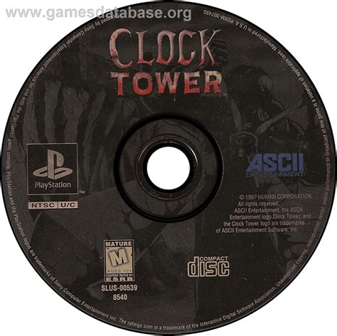 Clock Tower Sony Playstation Artwork Disc