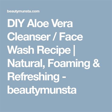 Diy Aloe Vera Cleanser Face Wash Recipe Natural Foaming