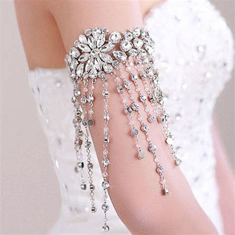 Bright Is Dazzling Bridal Crystal Tassel Bracelet Shoulder Arm Chain