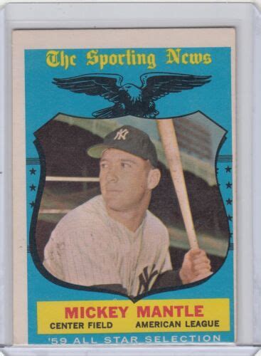 CH 1959 Topps Baseball Card 564 Mickey Mantle AS New York Yankees