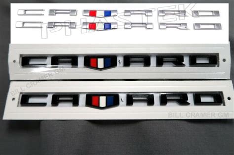 New 2x 2016 2019 For Chevy Camaro Fender Badge Emblem Set Black Or