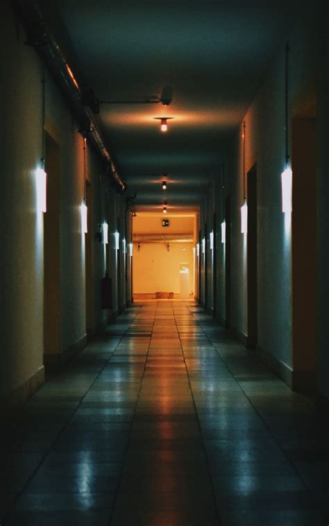 Wallpaper dark corridor building lighting