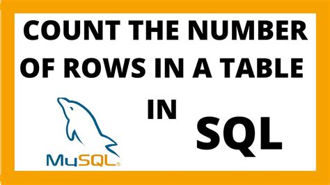 Find The Number Of Rows In A Table In Sql Using Count Function Youtube