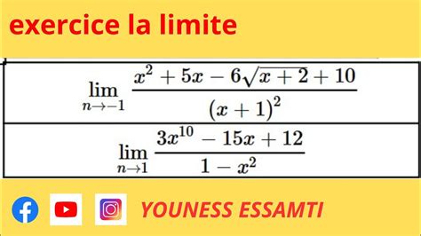 Limite Et Continuit Le Calcul Des Limites Bac Sm Biof Exercice