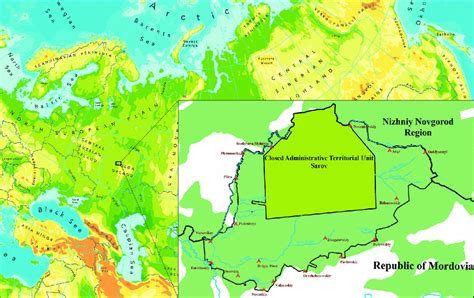 Location of the Mordovia State Nature Reserve. Red symbols within the ...