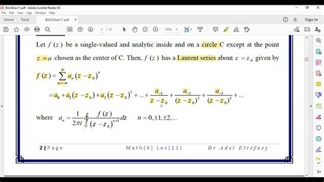 Residue Theorem A Youtube