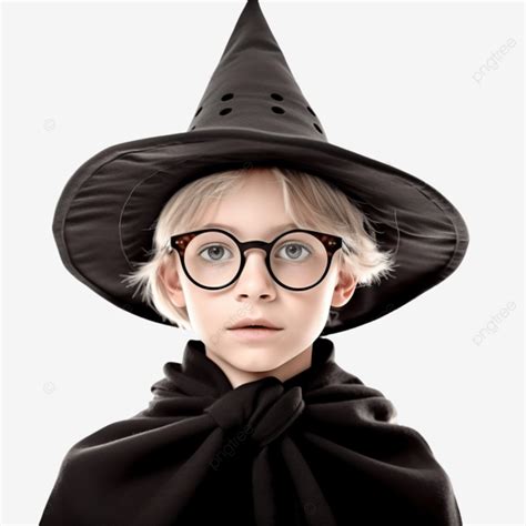 Un Niño De Halloween Con Sombrero De Bruja Y Gafas Parece Un Alumno De Escuela Mágica Png