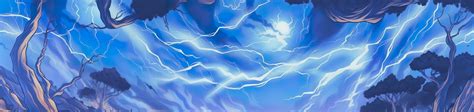 Anime horizontal blue lightning background. Anime cartoon light colors ...