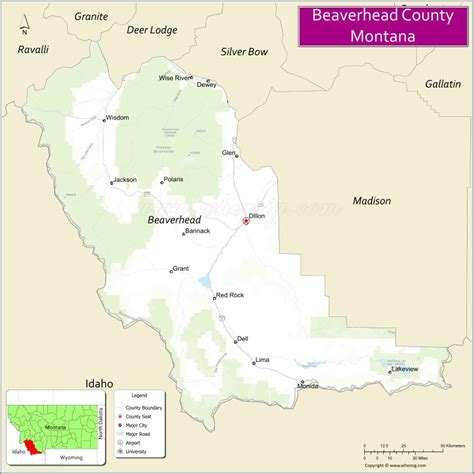 Map of Beaverhead County, Montana - Thong Thai Real