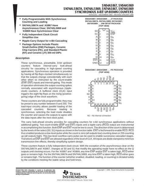 Pdf Synchronous Bit Up Down Counters Rev C Ent And Enp Both Must