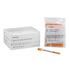 Mckesson Insulin Syringe With Needle Ml Gauge Inch Attached