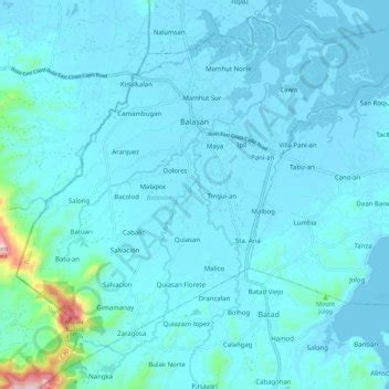 Balasan topographic map, elevation, terrain