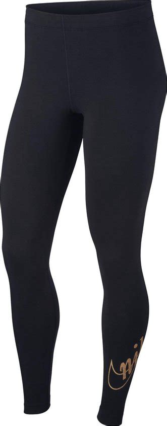 Nike W Nsw Lggng Glitter Dames Sportlegging Black Gold Maat XS