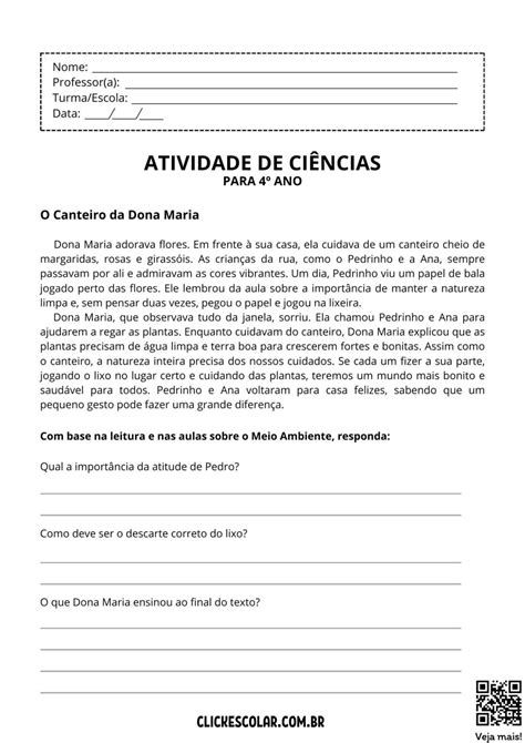 Atividade De Ciências 4 Ano - 10