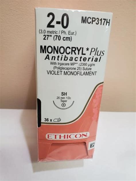 Ethicon Mcp317h Monocryl® Plus Antibacterial Poliglecaprone 25 Suture