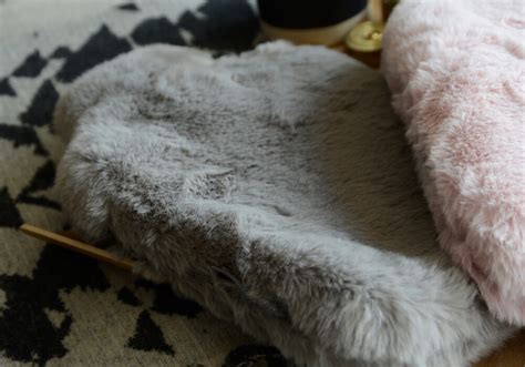 Faux Fur Hot Water Bottles Pink Or Grey Natural Bed Company
