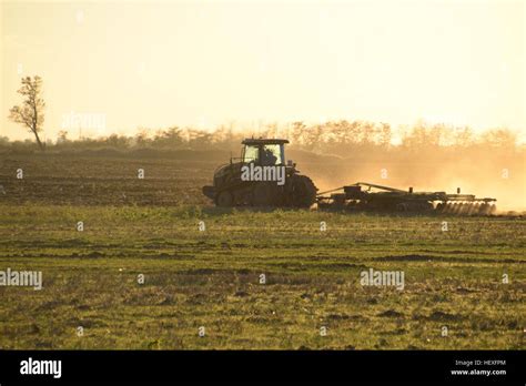 Tractor Ploughing In Silhouette Hi Res Stock Photography And Images Alamy