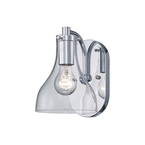 Bel Air Lighting 1 Light Polished Chrome Wall Sconce With Clear Glass The Home Depot Canada