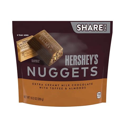 Hershey's Nuggets Milk Chocolate with Almonds and Toffee Candy Bulk ...