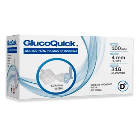 GLUCOQUICK AGUJA PARA PLUMA INSULINA 31G X 4 MM