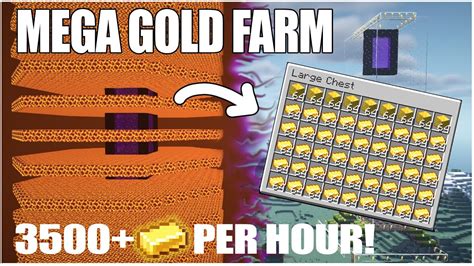 Minecraft Gold Farm For 1 16 1 19 50 000 Items Per Hour Portal