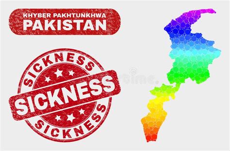 Spectrum Mosaic Khyber Pakhtunkhwa Province Map And Grunge Sickness