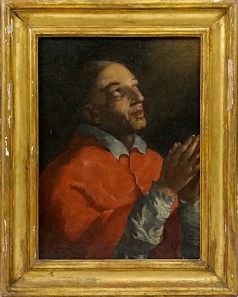 Pittore Del XVII Secolo L Estasi Di San Carlo Borromeo Olio Su Tela