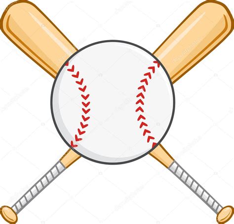 Bates De Béisbol Cruzado Y La Pelota — Vector De Stock 61066745