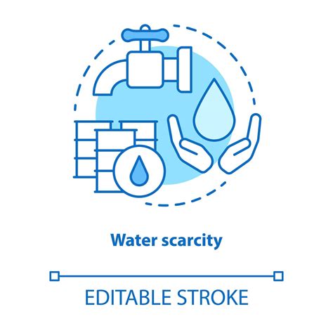 Icono Del Concepto De Escasez De Agua Falta De Agua Potable Limpia Y