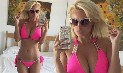 Rhian Sugden Shows Off Her Chest In A Pink Bikini As She Enjoys Her