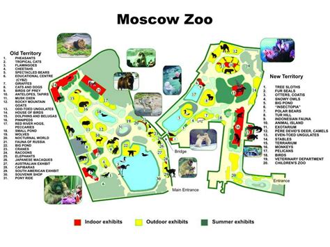 Moscow zoo map - Map of Moscow zoo (Russia)