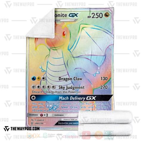 HOT Pokemon Dragonite GX Match Delivery Rainbow Fleece Blanket Express Your Unique Style With