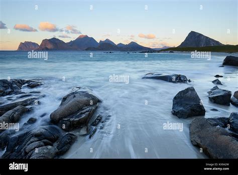 sandnes beach flakstadoya lofoten nordland norway view