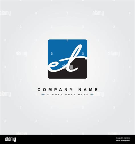 Initial Letter Et Logo Handwritten Signature Style Logo Simple