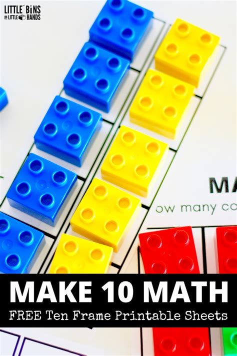 Ten Frame Math Activity with Duplo {Free Printable Sheets}