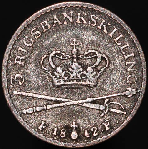 Denmark Christian Viii Rigsbankskilling Silver Coins Km