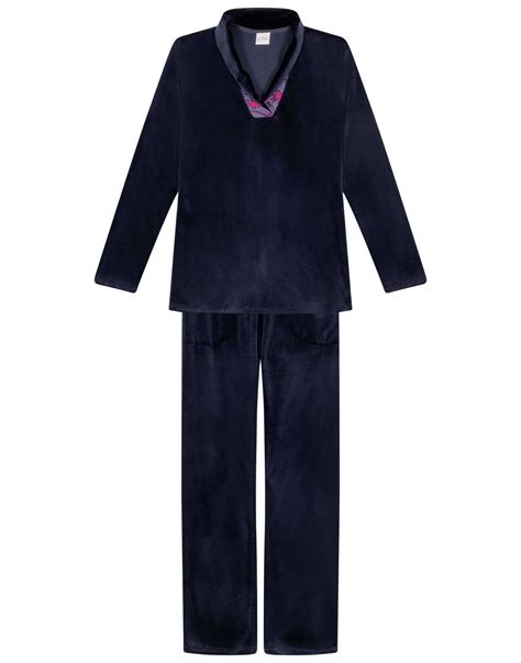 Velour Pyjamas ALBA 612 Navy Blue Lingerie Le Chat