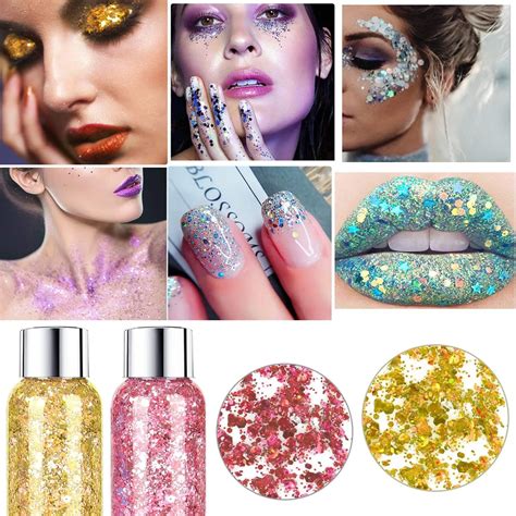 Mermaid Sequins Chunky Glitter Liquid Eyeshadow Body Gel Festival Cosmetic Face Hair Nails