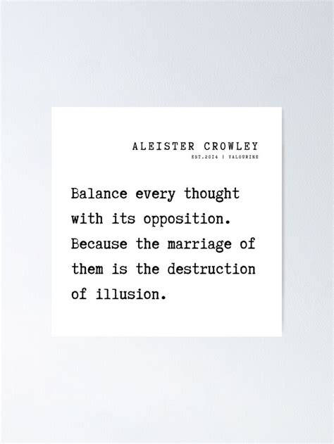 Aleister Crowley Quotes Poem Balance Every Thought With Its