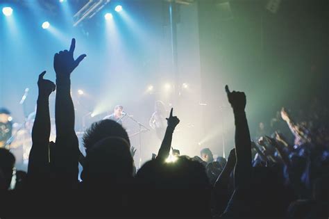 HD wallpaper: people watching live band, crowded, concert, singer ...