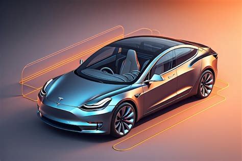 Premium AI Image | A tesla model 3 model is shown in a 3d illustration.