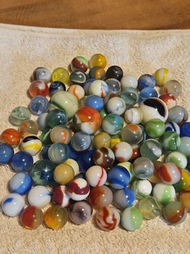 Vintage Marbles Lot Of 100 Petler Agate King Akro Shooters Estate Find