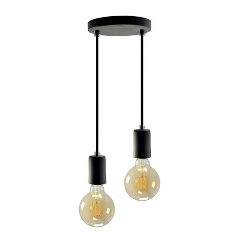 Pendente Soquete Copinho E Preto Duplo Led G Leroy Merlin