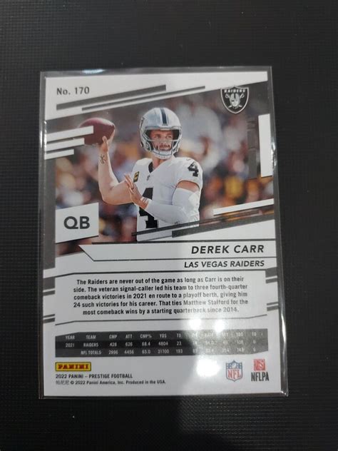 Derek Carr Prestige Xtra Points Diamond Parallel Raiders Football