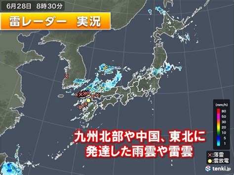 西日本に発達した雨雲や雷雲 46都道府県に「雷注意報」発表 落雷など注意（2023年6月28日）｜biglobeニュース