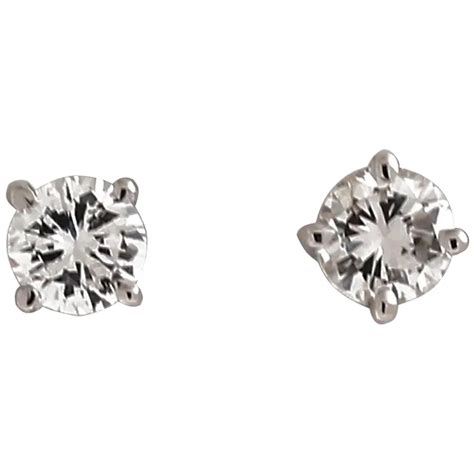 Round Diamond Stud Earrings 14K White Gold 0 60 CTW 4 Prong Setting