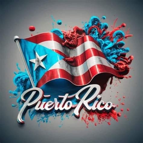 Puerto Rican Flag with Paint Splatter