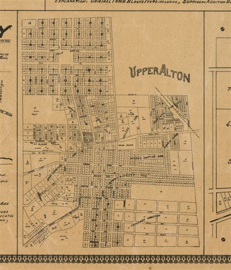 Upper Alton Village Illinois 1892 Old Town Map Custom Print Madison