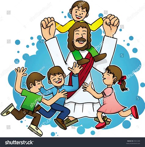 Jesus Love Children Stock Vector Illustration 3551269 Shutterstock